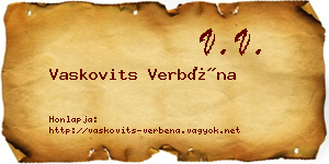 Vaskovits Verbéna névjegykártya